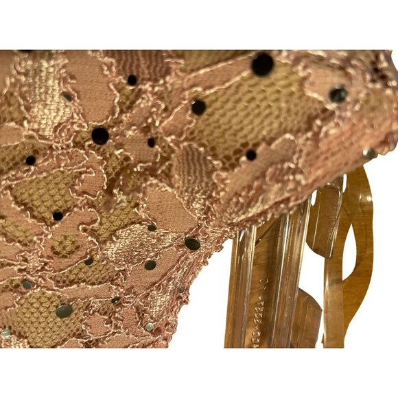 Connected Apparel Womens Lace & Chiffon Pink Cocktail Dress - Picture 7 of 10